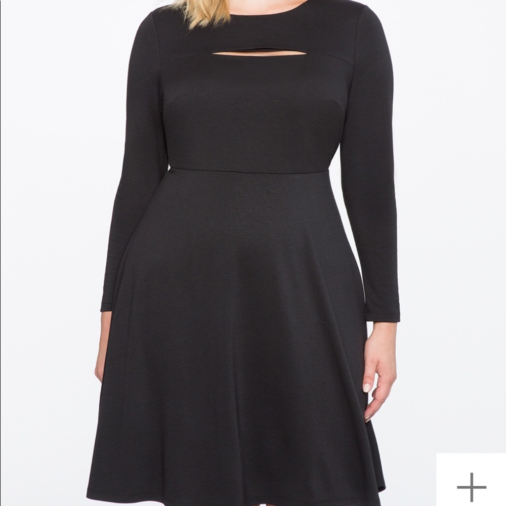 Eloquii fit & flare dress with slit, size 16, NWT